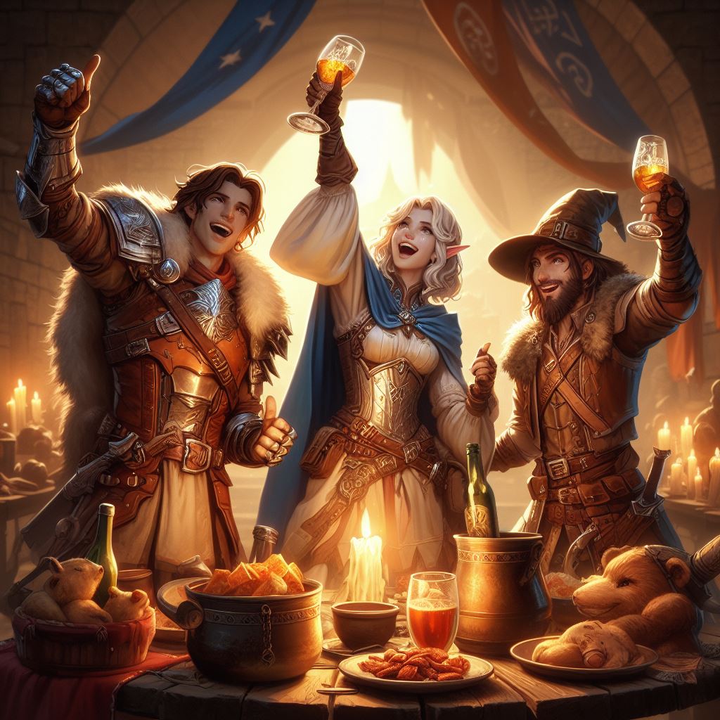 Adventurers Celebrating a Victory